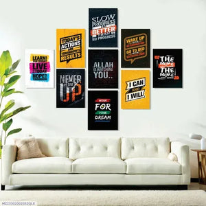 9Pcs Multicolor Alphabets Wall Art Set 8x11 Inch