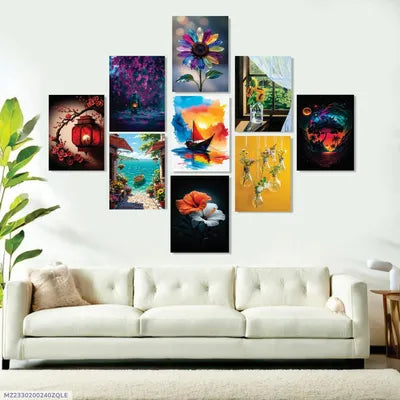 Abstract Art Wall Art & Paintings 8x11 Inch 9 Pcs .